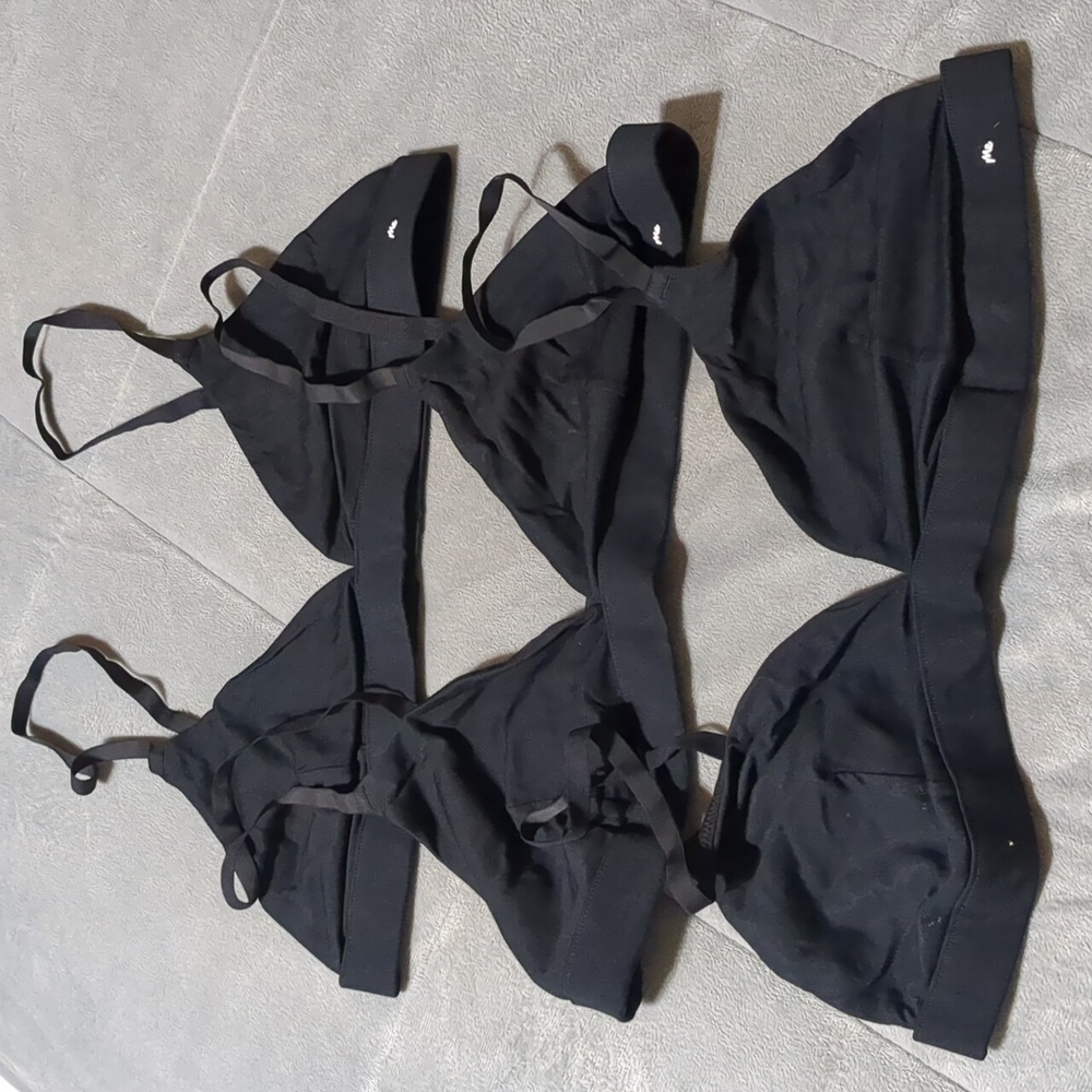 New MeUndies Feel Free Triangle Bralette Lot Of 3 size Large